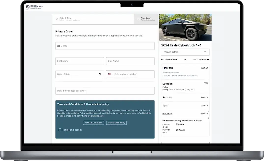 checkout page with custom checkout fields