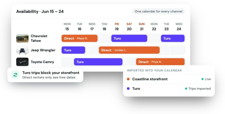 Marketplace trips on one calendar