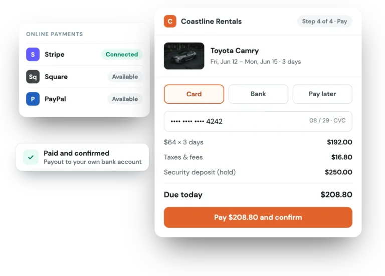Checkout with card payment