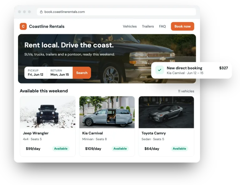 A branded booking site